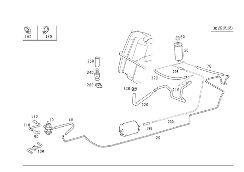Closed Fuel-Evaporation-Control System for 1999 Mercedes-Benz E430 #3