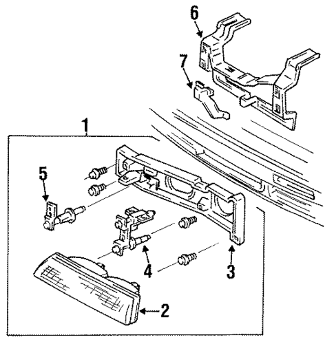 Headlamp Components for 1994 Pontiac Sunbird #1