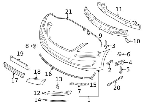 Bumper & Components - Front for 2012 Hyundai Equus #0