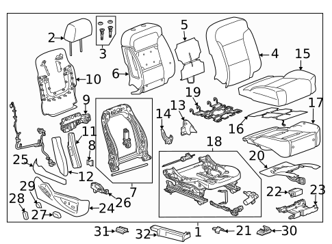 Passenger Seat Components for 2017 Cadillac Escalade #5