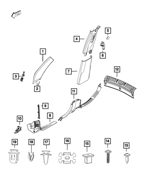 Panels-Moldings-Scuff Plates, Pillar, Cowl, 1/4 Panel Trim and Cargo Covers for 2017 Jeep Compass #1