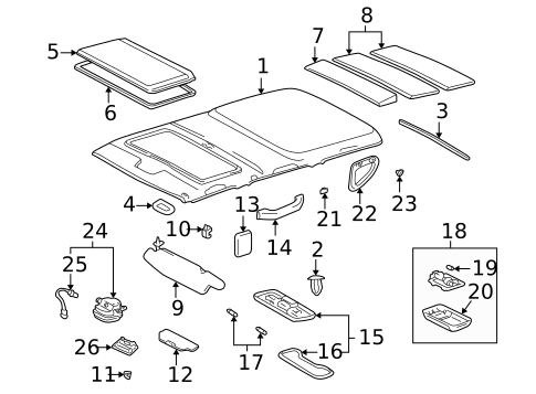 Interior Trim - Roof for 1998 Toyota Land Cruiser #0