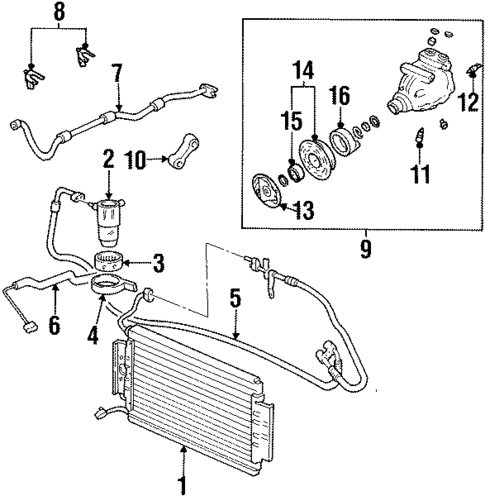 Condenser, Compressor & Lines for 1997 Oldsmobile Cutlass #0