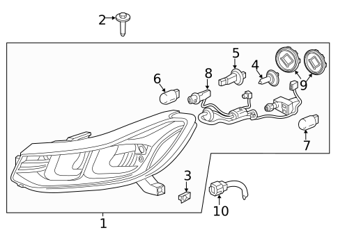 Headlamp Components for 2019 Chevrolet Silverado 1500 #10