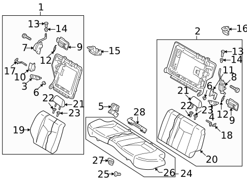 Rear Seat Components for 2003 Mazda Protege #0