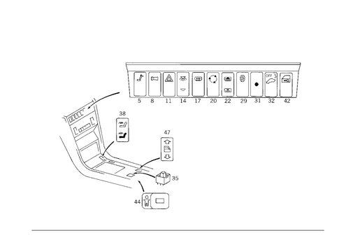 Switches & Switch Brightness Follow-Up for 1992 Mercedes-Benz 400E #0