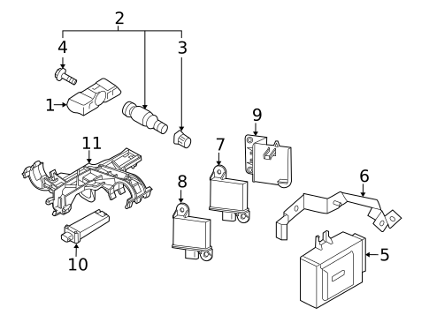 Tire Pressure Monitor Components for 2013 Porsche 911 #0