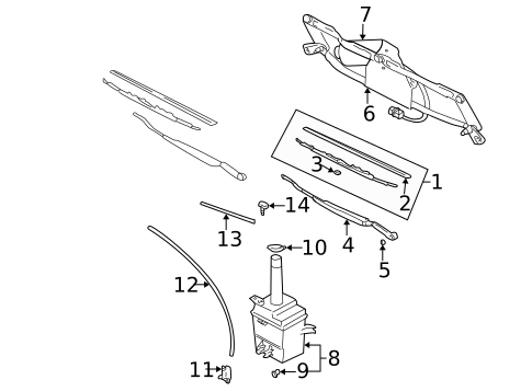 Wiper & Washer Components for 2001 Hyundai Santa Fe #0