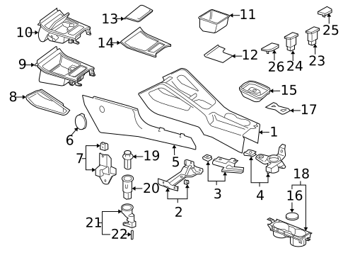Rear Console for 2009 Volkswagen Jetta #2