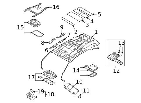 Interior Trim - Roof for 2010 Hyundai Veracruz #1
