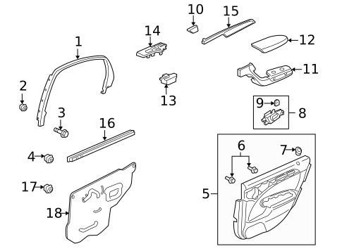 Rear Door for 2004 Acura TL #2
