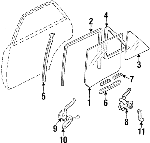 Rear Door for 1999 Mercury Tracer #1