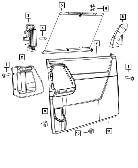 Door Trim Panels-Front and Rear for 2019 Dodge Grand Caravan #1