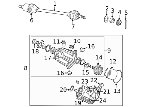 Axle & Differential for 2005 Chrysler Pacifica #0