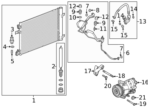 Condenser, Compressor & Lines for 2020 Buick Enclave #8