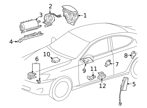 Air Bag Components for 2013 Lexus IS350 #0