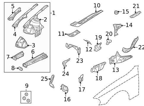 Structural Components & Rails for 2000 BMW 323Ci #1