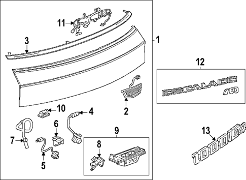 Exterior Trim - Lift Gate for 2025 Cadillac ESCALADE IQ #0