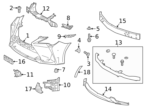 Bumper & Components - Front for 2025 Lexus RC350 #0