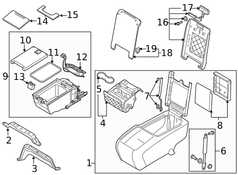 Rear Console for 2014 Audi Q7 #0