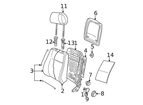 Front Seat Components for 2001 Volkswagen Passat #2