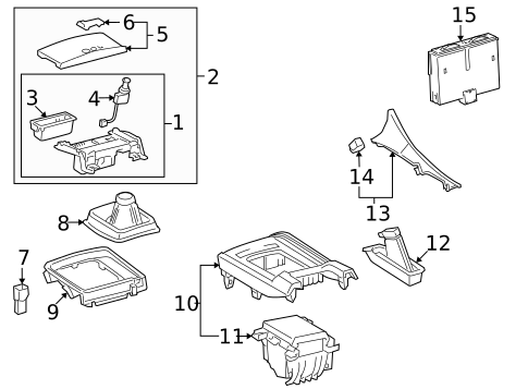 Front Console for 2009 Lexus IS250 #1