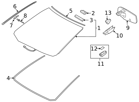 Glass - Windshield for 2020 Lexus NX300 #0