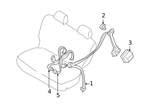 Rear Seat Belts for 2001 Mazda MPV #0