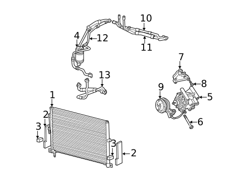 Condenser, Compressor & Lines for 2005 Jaguar X-Type #0