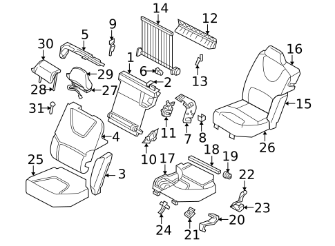 Rear Seat Components for 2007 Volvo XC70 #2