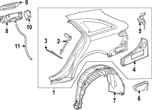 Quarter Panel & Components for 2024 Mercedes-Benz E450 #1