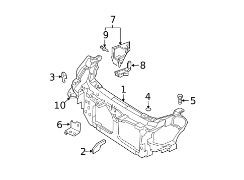 Radiator Support for 2003 INFINITI G35 #0