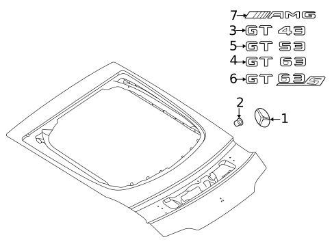 Exterior Trim - Lift Gate for 2019 Mercedes-Benz AMG GT 63 #0
