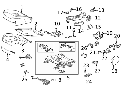 Passenger Seat Components for 2025 Toyota Mirai #0