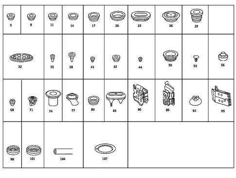Expansion Plugs, Grommets for 1986 Mercedes-Benz 190 E #0