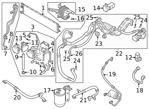 Condenser, Compressor & Lines for 2023 Kia Niro EV #0