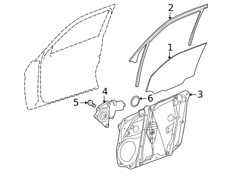 Glass - Front Door for 2021 Mercedes-Benz C63 AMG #1