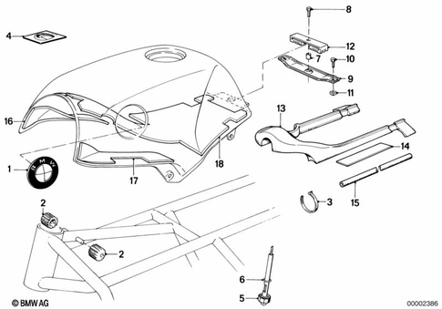 Fuel Container with Filler Pipe for 1986 BMW-Motorrad K 100 LT #0