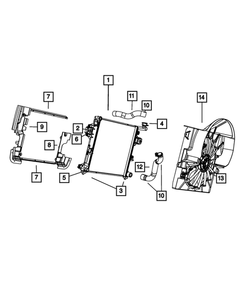 Radiator and Related Parts; Charge Air Cooler for 2008 Jeep Commander #1