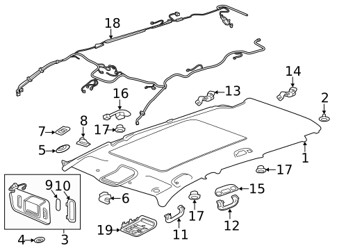 Interior Trim - Roof for 2022 Cadillac XT4 #3