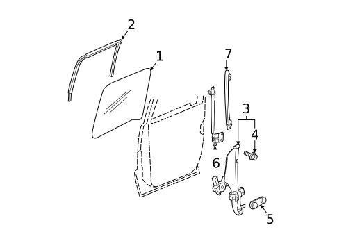 Glass - Rear Door for 2007 Dodge Dakota #0