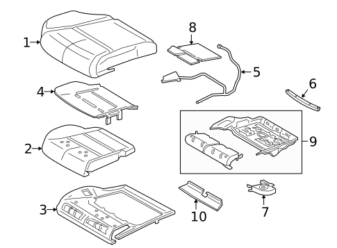 Passenger Seat Components for 2017 Lincoln Continental #1