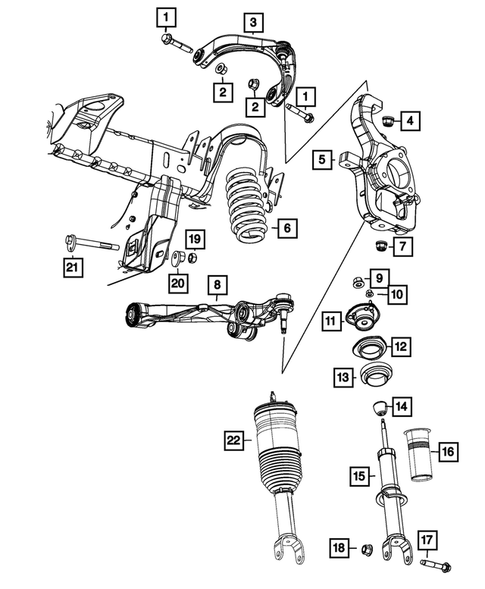 Front Suspension, Strut and Cradle for 2022 Ram 1500 Classic #1