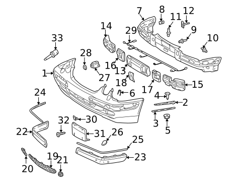 Bumper & Components - Front for 2000 Mercedes-Benz E 55 AMG® #0