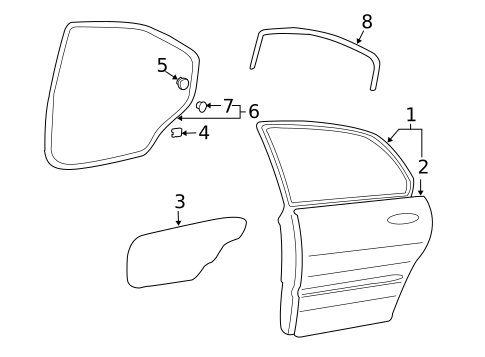 Door & Components for 2004 Hyundai Santa Fe #0