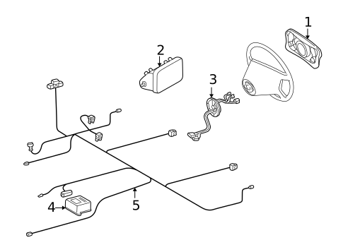 Air Bag Components for 1993 Mercedes-Benz 300SD #1