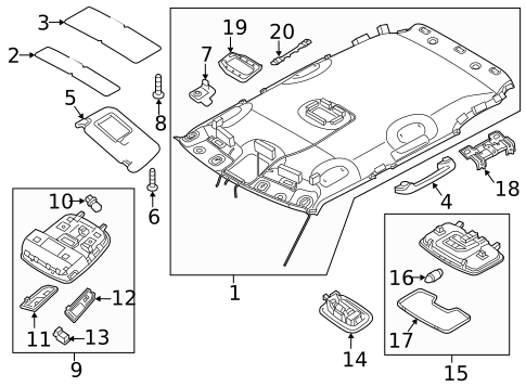 Interior Trim - Roof for 2018 Kia Niro #1