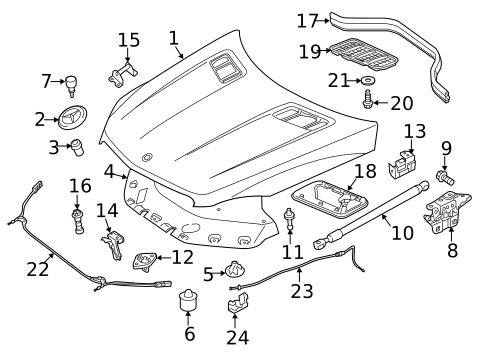 Hood & Components for 2017 Mercedes-Benz GLS 350d #0