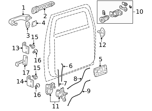 Lock & Hardware for 2010 Hummer H3 #0