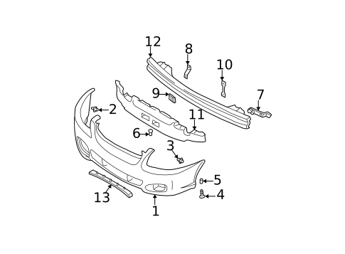 Bumper & Components - Front for 2000 Hyundai Accent #0